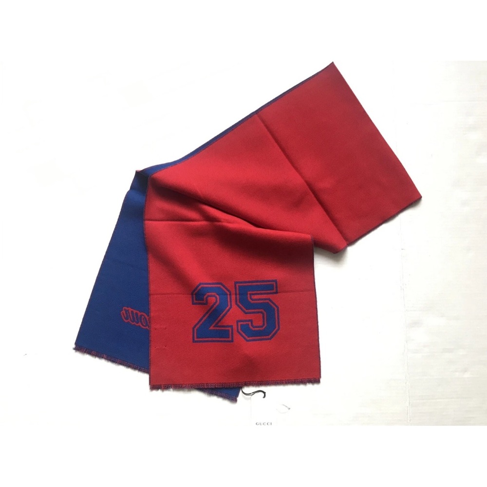 Gucci Blue and Red Graphic Scarf - Picture 2 of 12